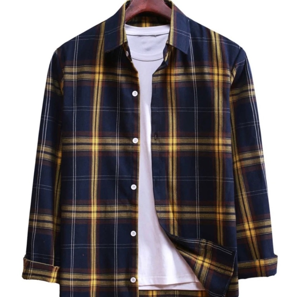 Men Plaid Button Up Shirt